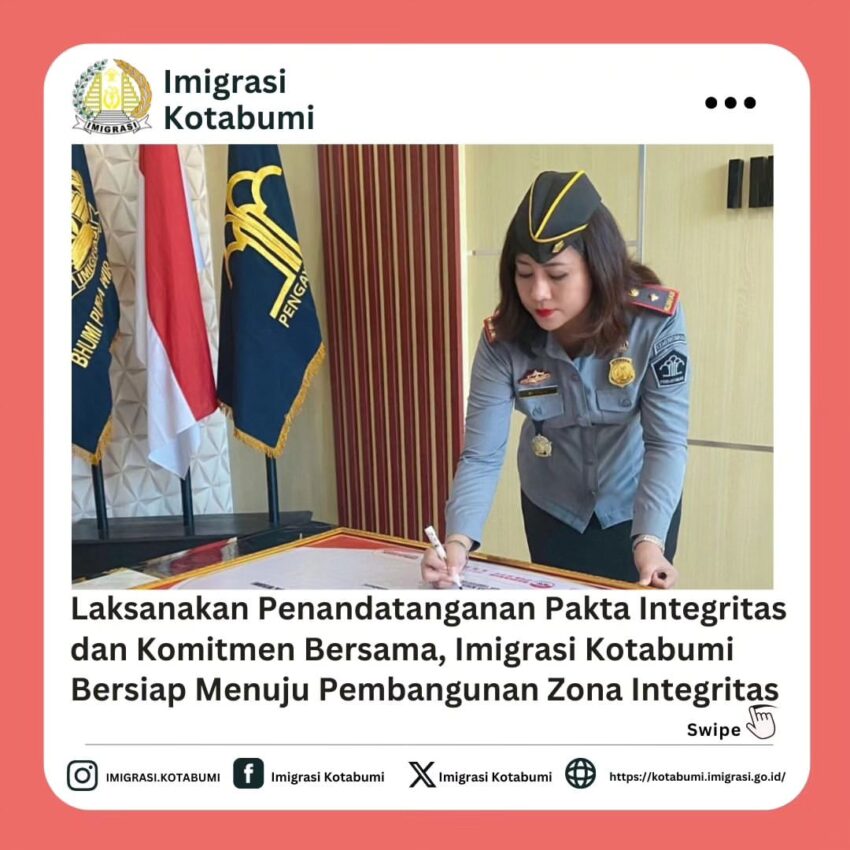 Penandatanganan Pakta Integritas dan Komitmen Bersama dalam rangka persiapan Pembangunan Zona Integritas (WBK) &(WBBM)