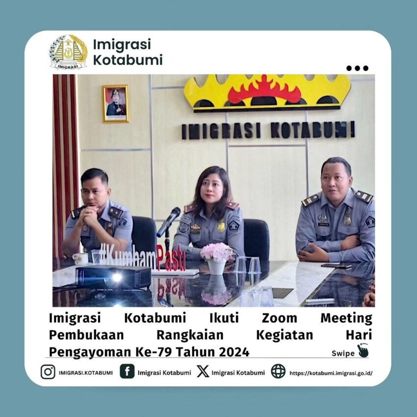Lakukan Persiapan Peringatan Hari Pengayoman Ke-79, Imigrasi Kotabumi Ikuti Zoom Meeting