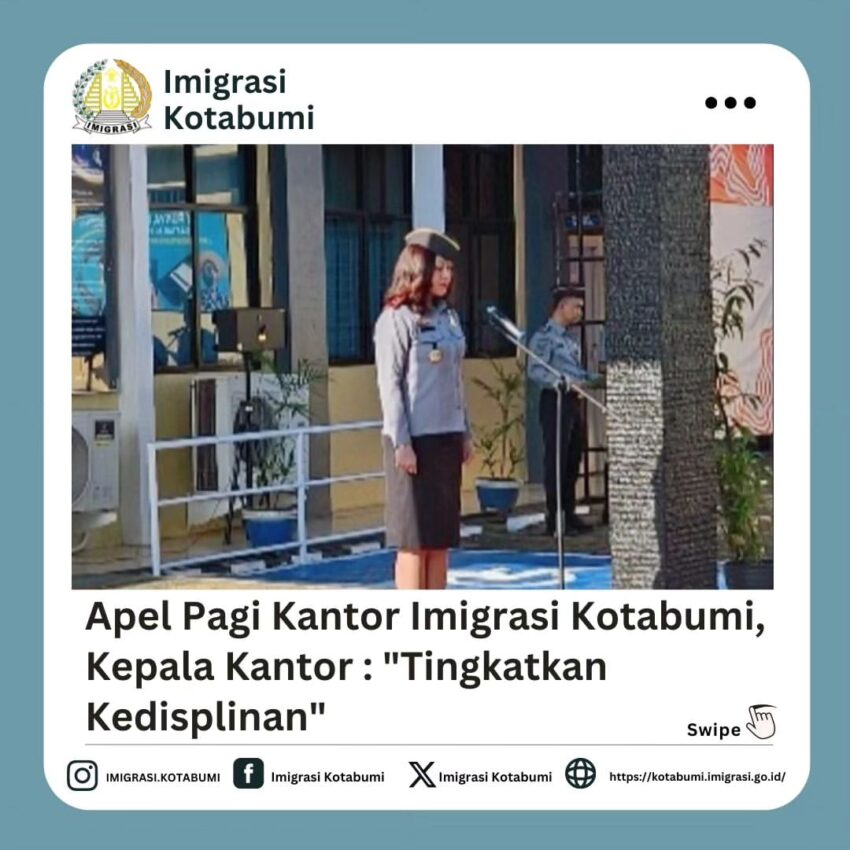 Apel pagi ini membawa kebersamaan dan semangat baru di Kantor Imigrasi Kelas II Non TPI Kotabumi.