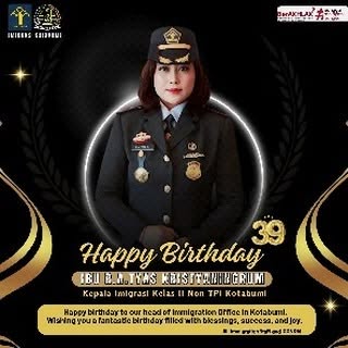 Keluarga Besar Kantor Imigrasi Kelas II Non TPI Kotabumi mengucapkan Selamat Ulang Tahun Ibu R.A.Tyas Kristyaningrum selaku Kepala Kantor Imigrasi Kelas II Non TPI Kotabumi.