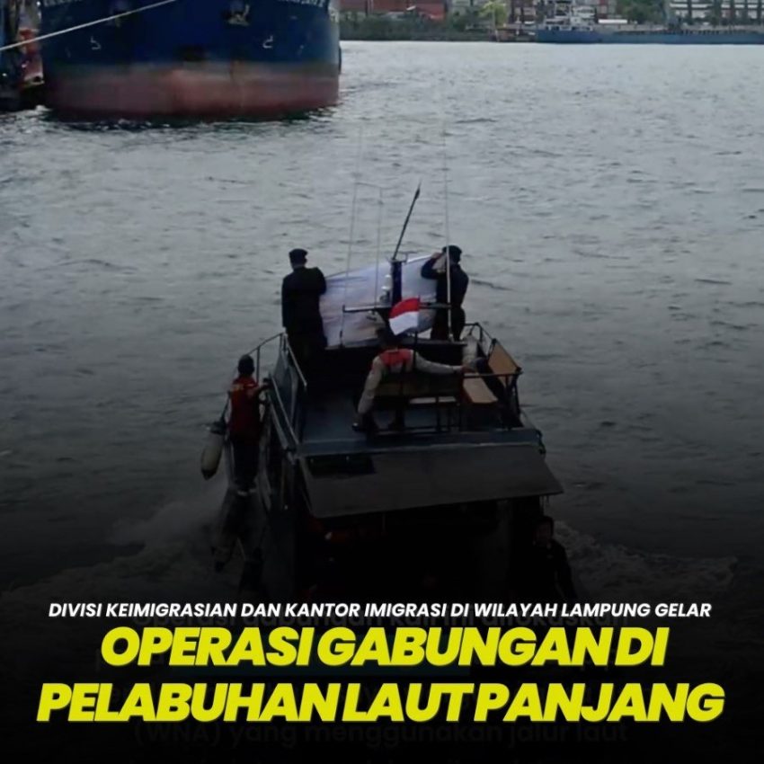 Divisi Keimigrasian Kanwil Kemenkumham Lampung bersama Kantor Imigrasi Kelas I TPI Bandar Lampung, Kantor Imigrasi Kelas Il Non TPI Kotabumi dan Kantor Imigrasi, Kelas I Non TPI Kalianda menggelar operasi gabungan di Pelabuhan Laut Panjang.