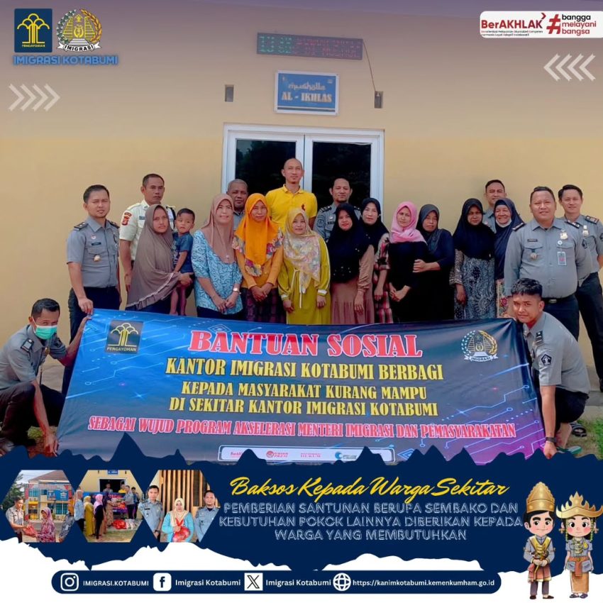 Kantor Imigrasi Kotabumi Gelar Santunan dan Bakti Sosial untuk Warga Sekitar